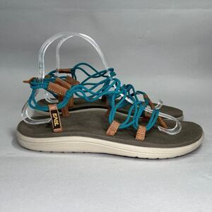 Teva Voya Infinity Sandals Women's 8 Teal Bungee Cord Summer Beach Athletic
